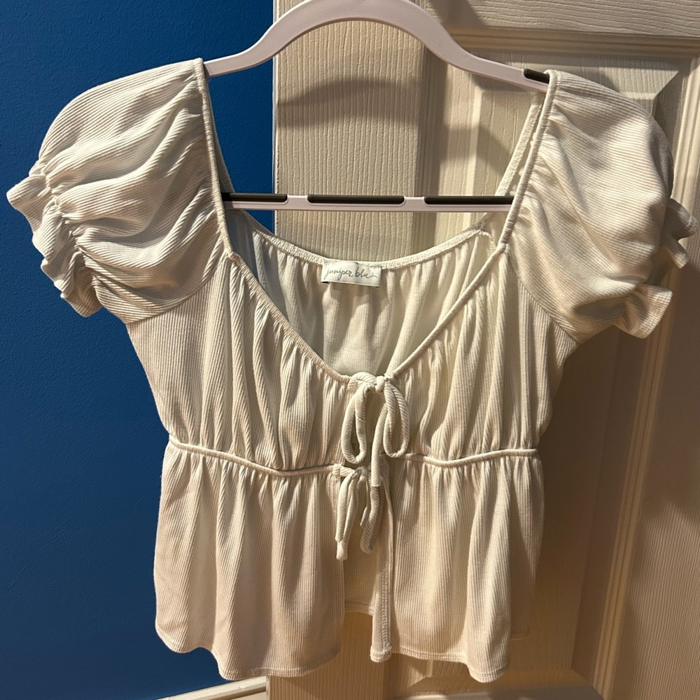 Chic Cream Puff Sleeve Blouse